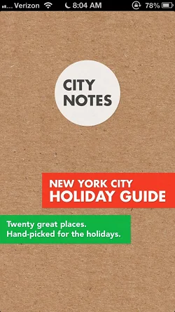 NYC Holiday Travel Guide - City Notes - New York Shopping, Restaurants, Design  启动页