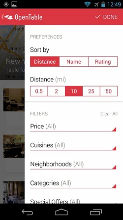 OpenTable - Free Reservations  侧边栏