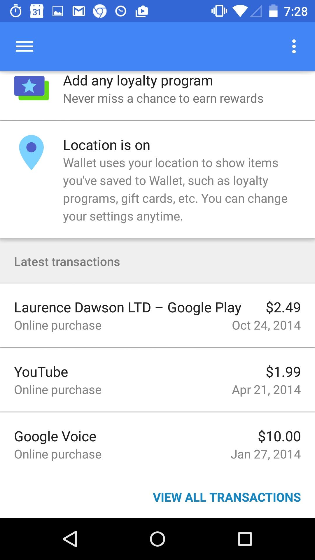 Google Wallet  列表