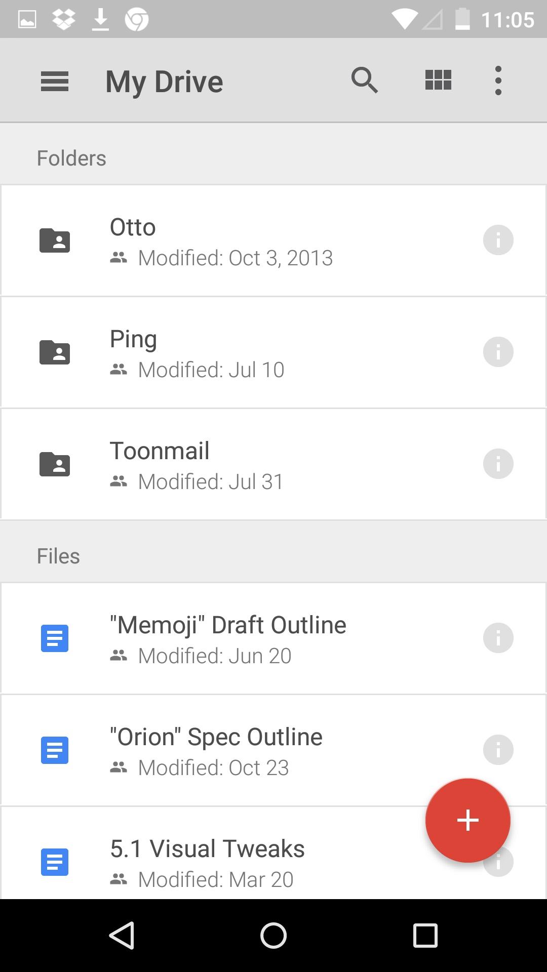 Google Drive  列表