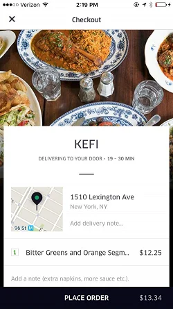 UberEATS: Food Delivery, Fast  复选框