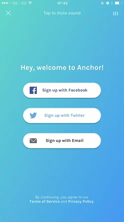 Anchor — Radio, Reinvented  注册垂直布局