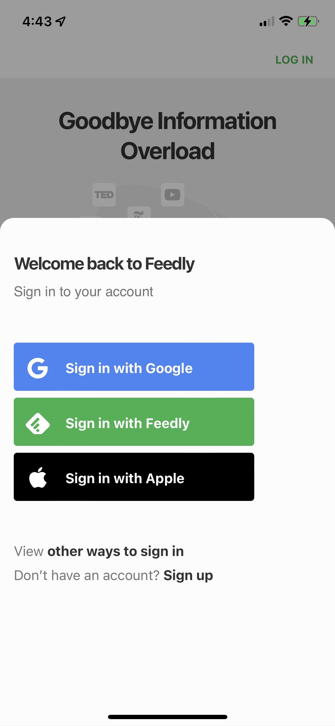 Feedly  按钮登录Logo