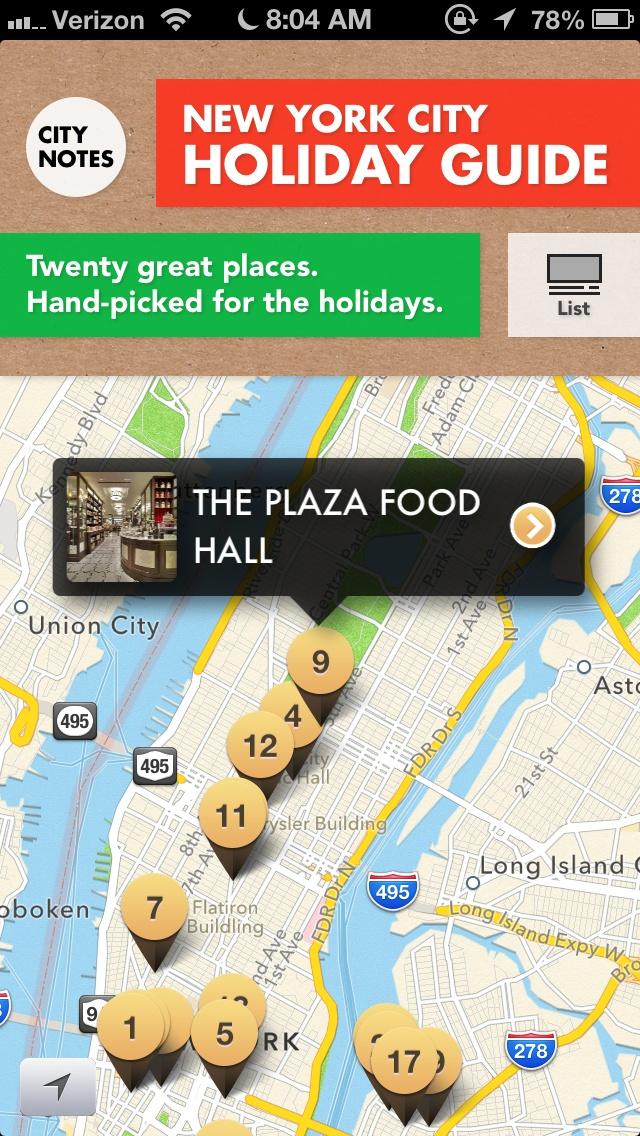NYC Holiday Travel Guide - City Notes - New York Shopping Restaurants Design  地图