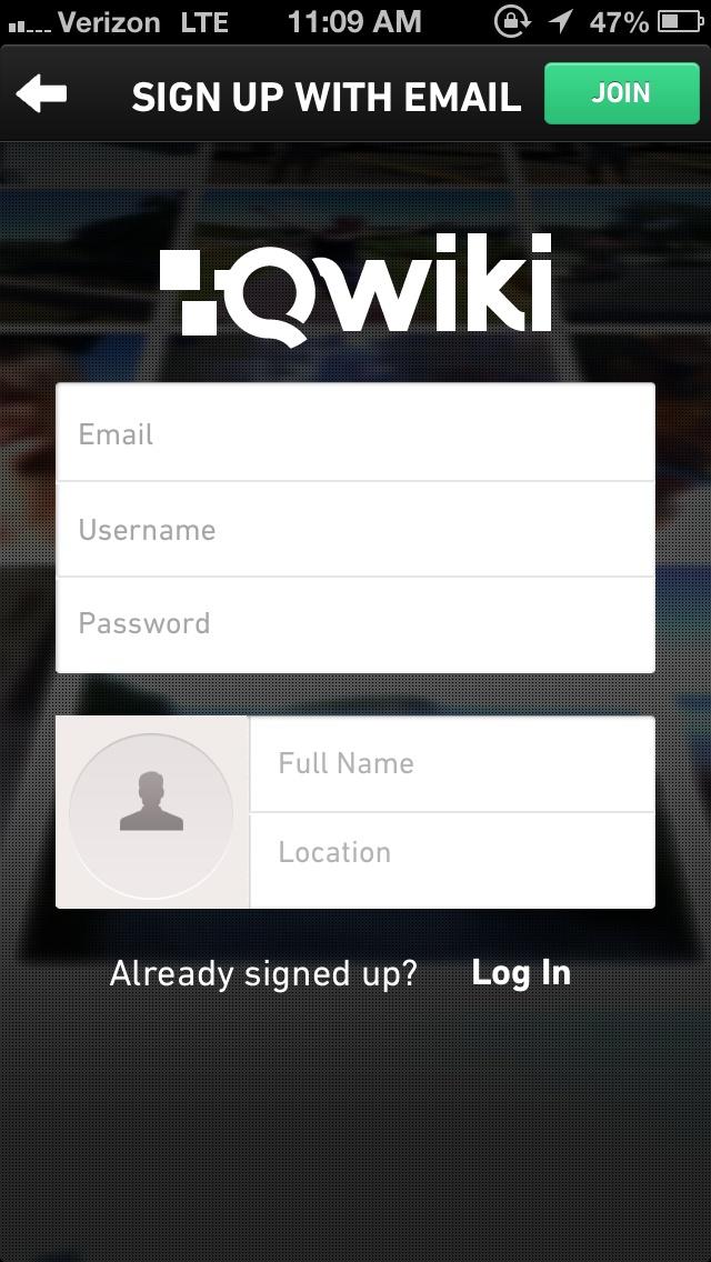 Qwiki for iPhone  注册