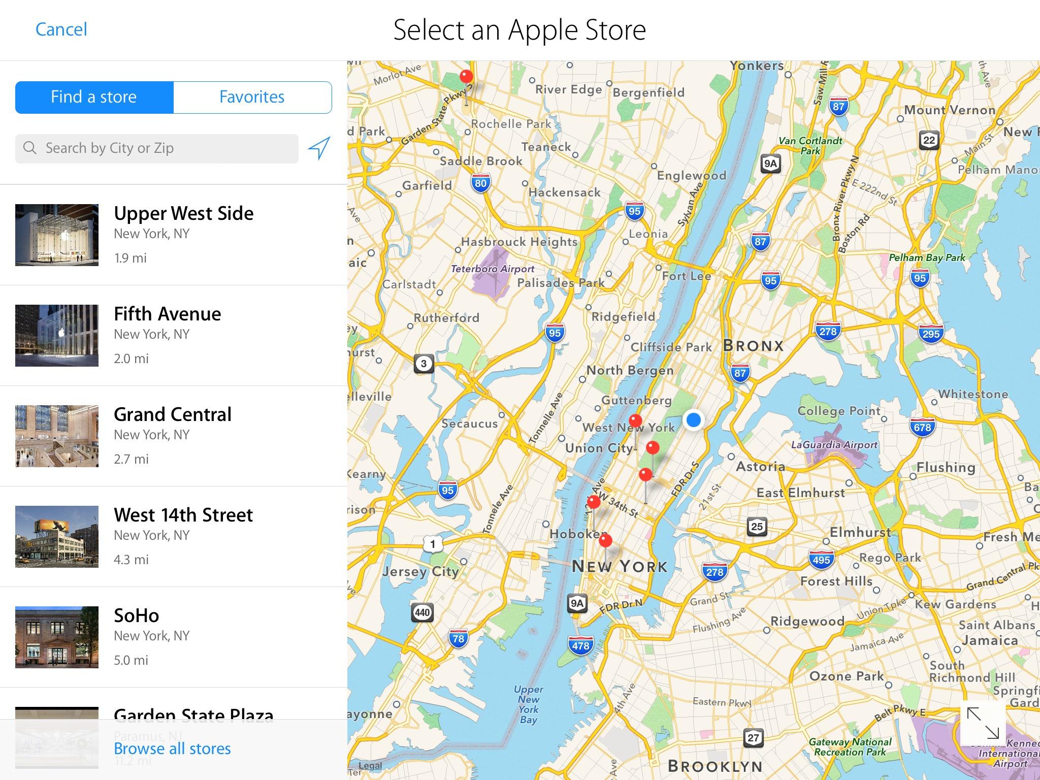 Apple Store  地图