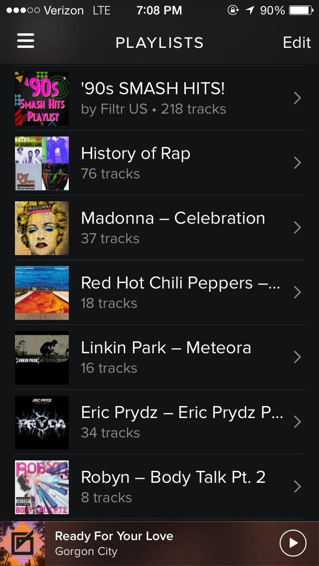 Spotify  列表