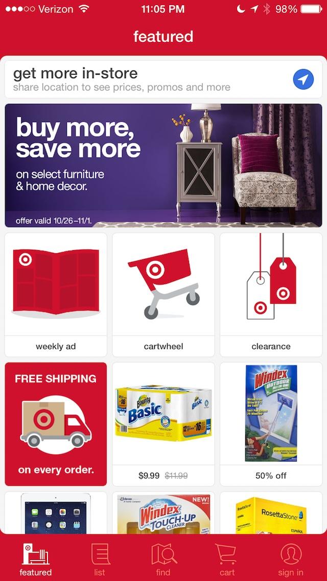 Target  购物首页
