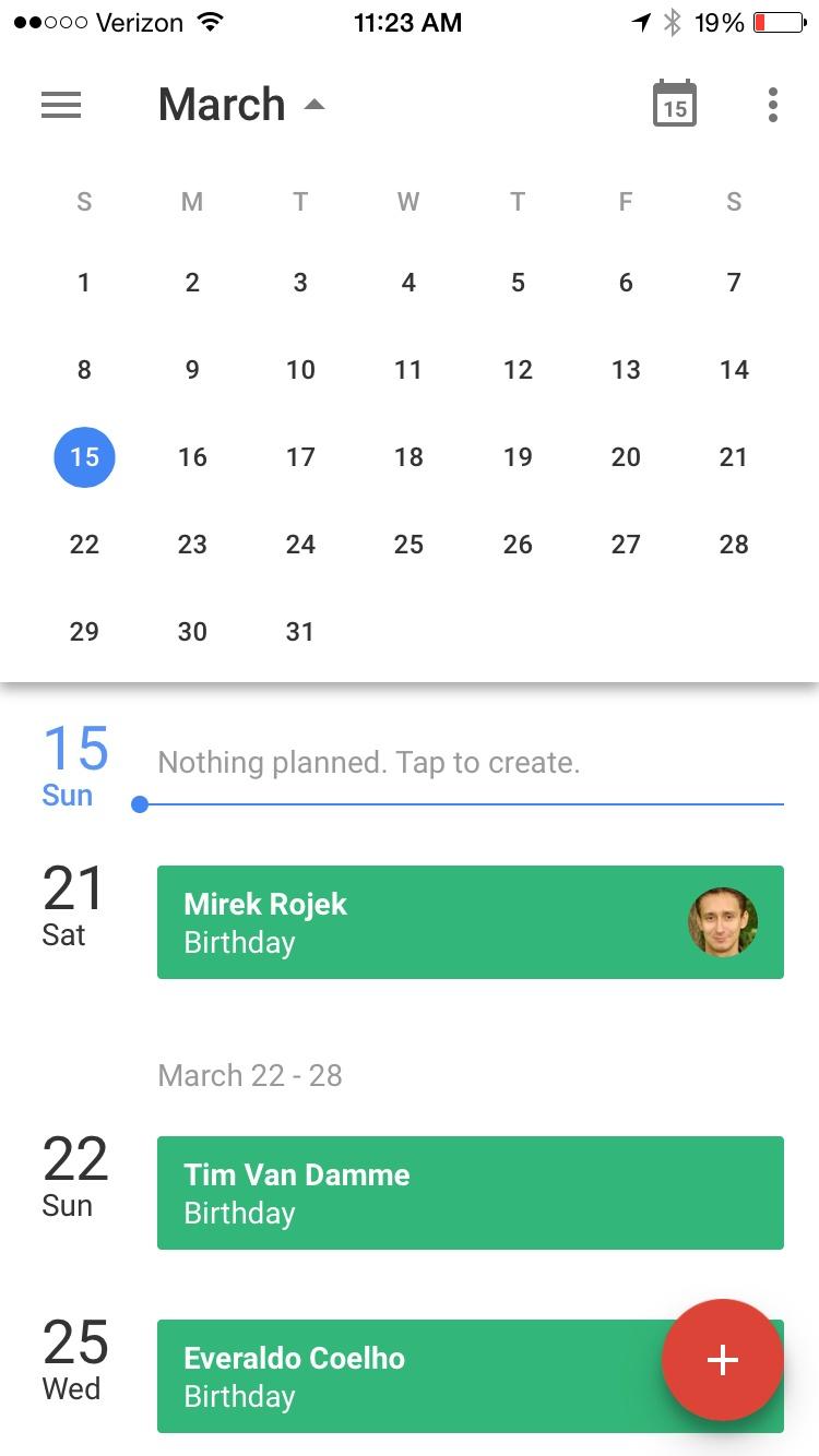 Google Calendar  日历日期和时间