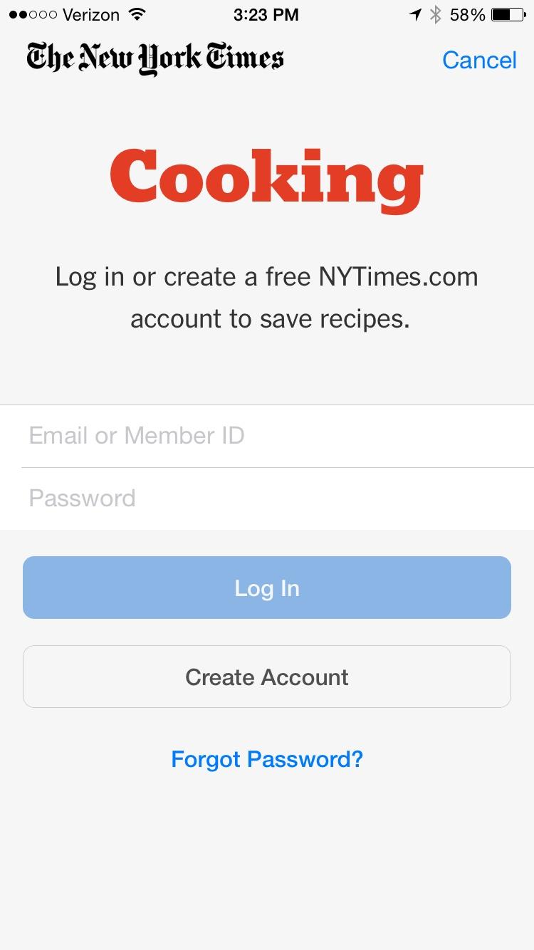 NYT Cooking - Recipes from The New York Times  登录