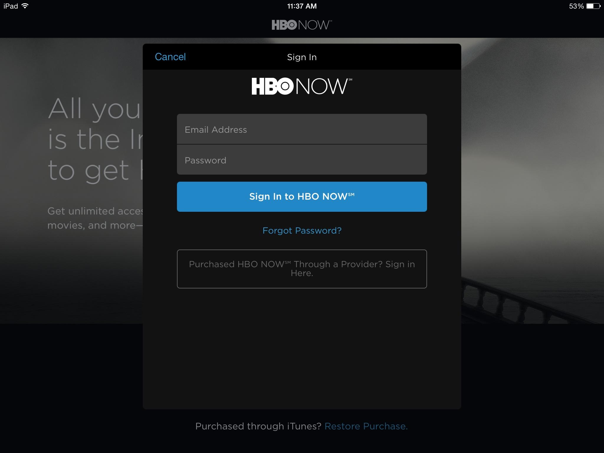 HBO NOW  登录