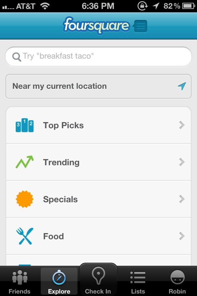 Foursquare - Find Restaurants Bars & Deals  列表