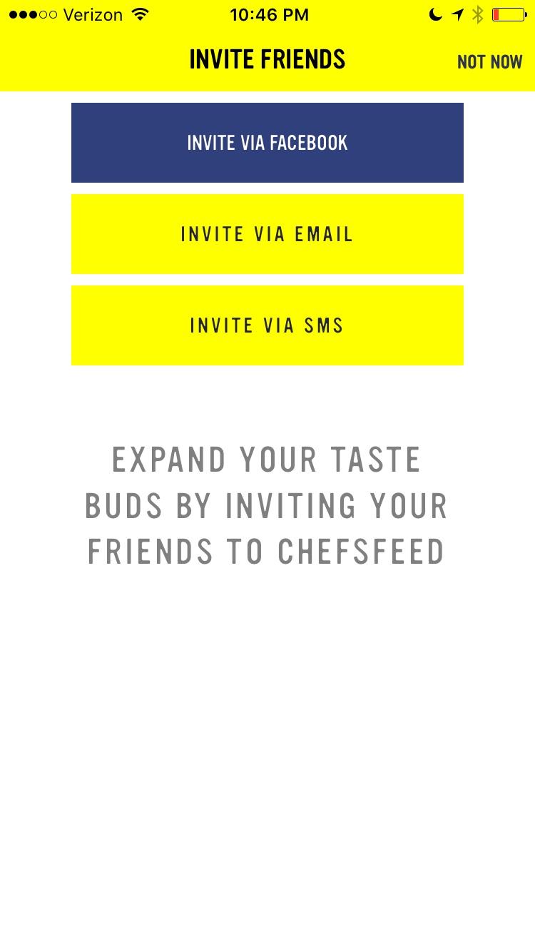 ChefsFeed  邀请和添加好友
