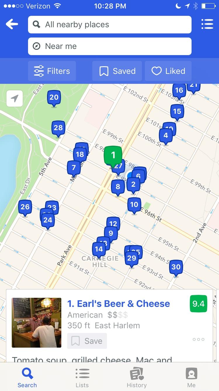 Foursquare - Find Restaurants Bars & Deals  地图