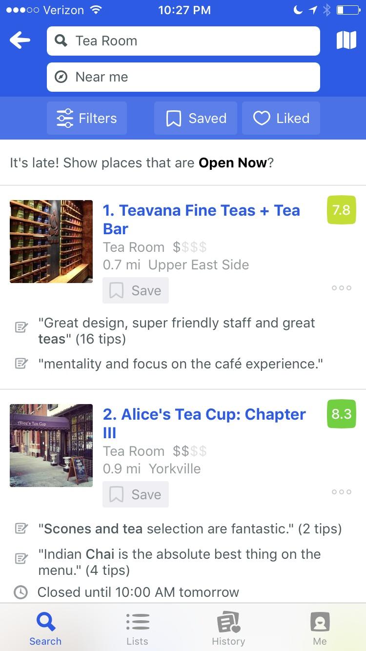 Foursquare - Find Restaurants Bars & Deals  搜索