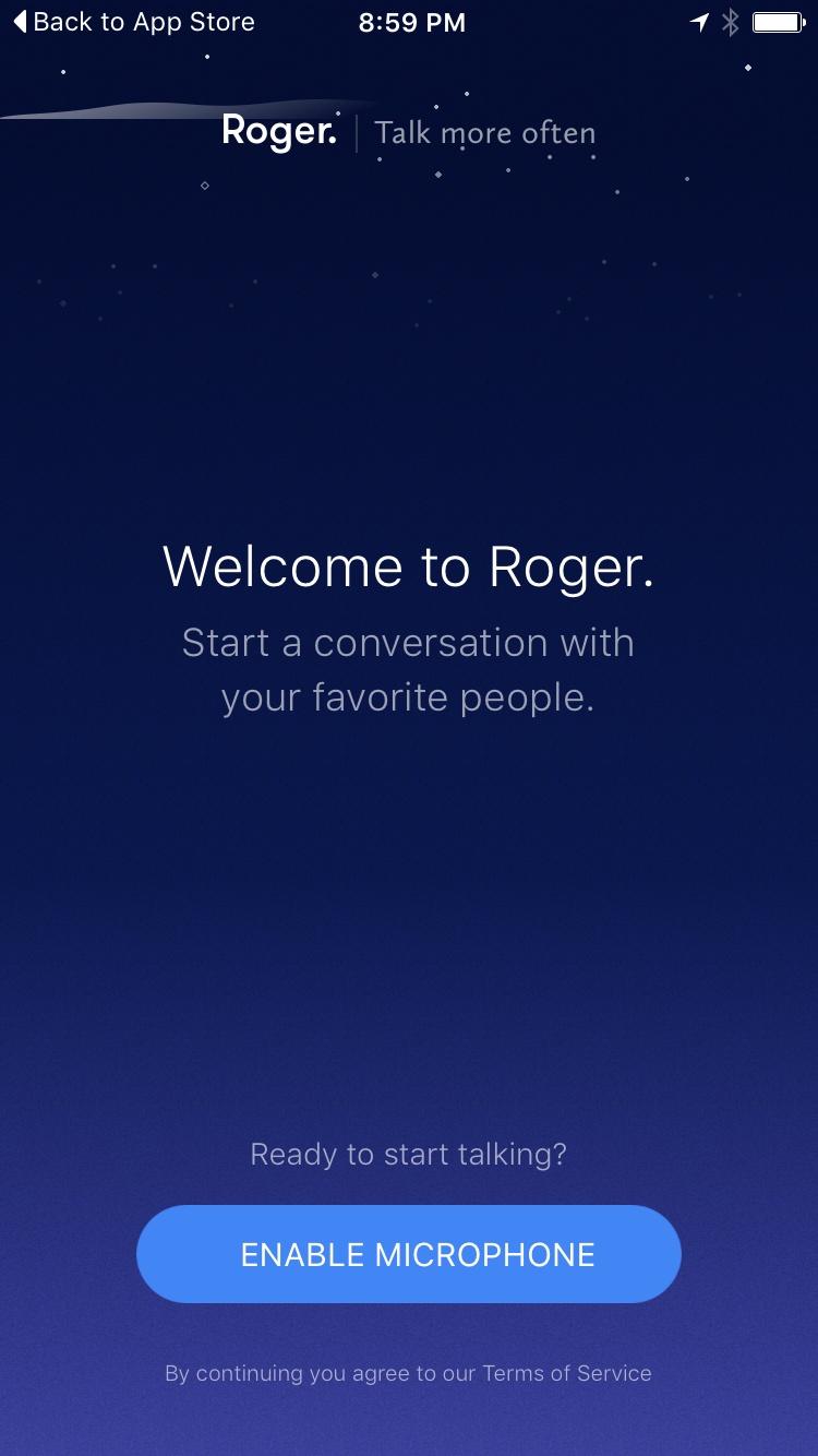Roger - Talk with your favorite people walkie-talkie style  请求许可