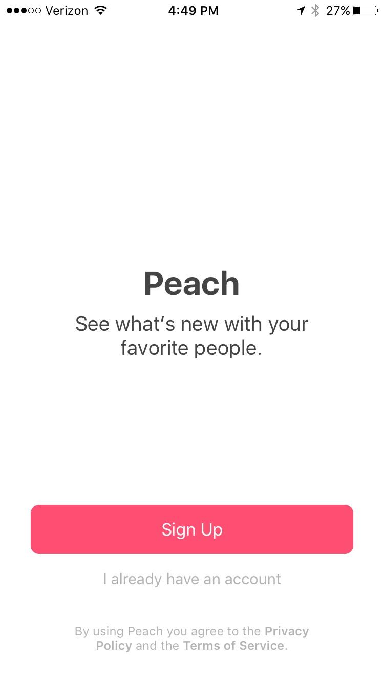 Peach — a space for friends  注册