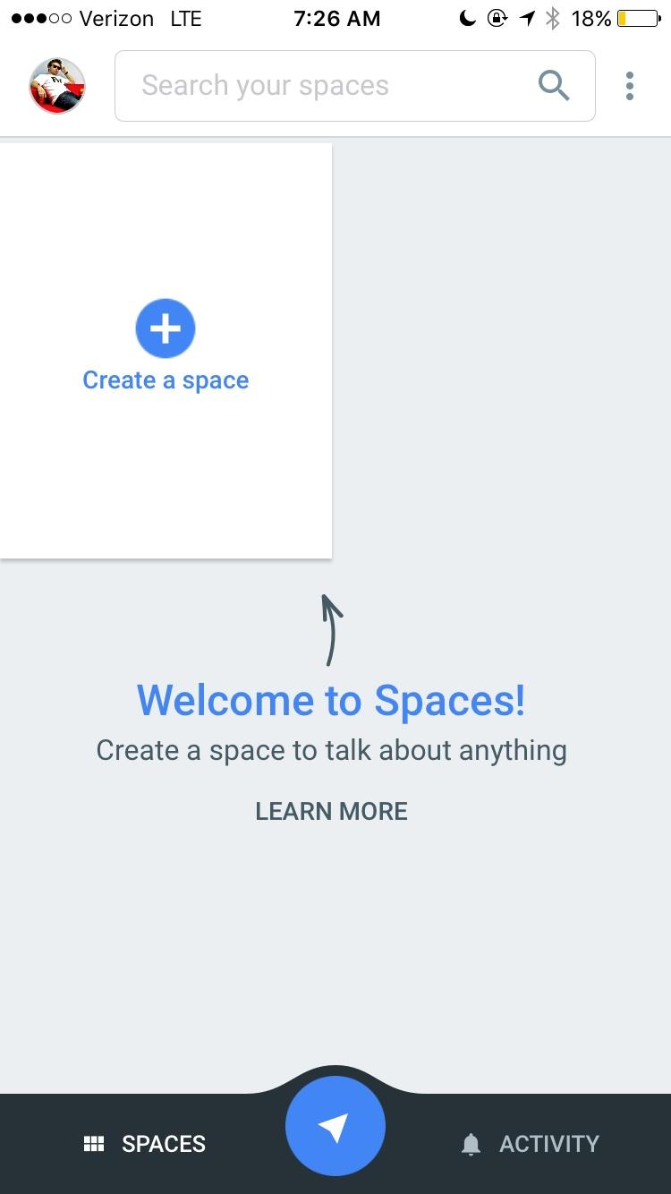 Spaces - Small group sharing by Google  首页