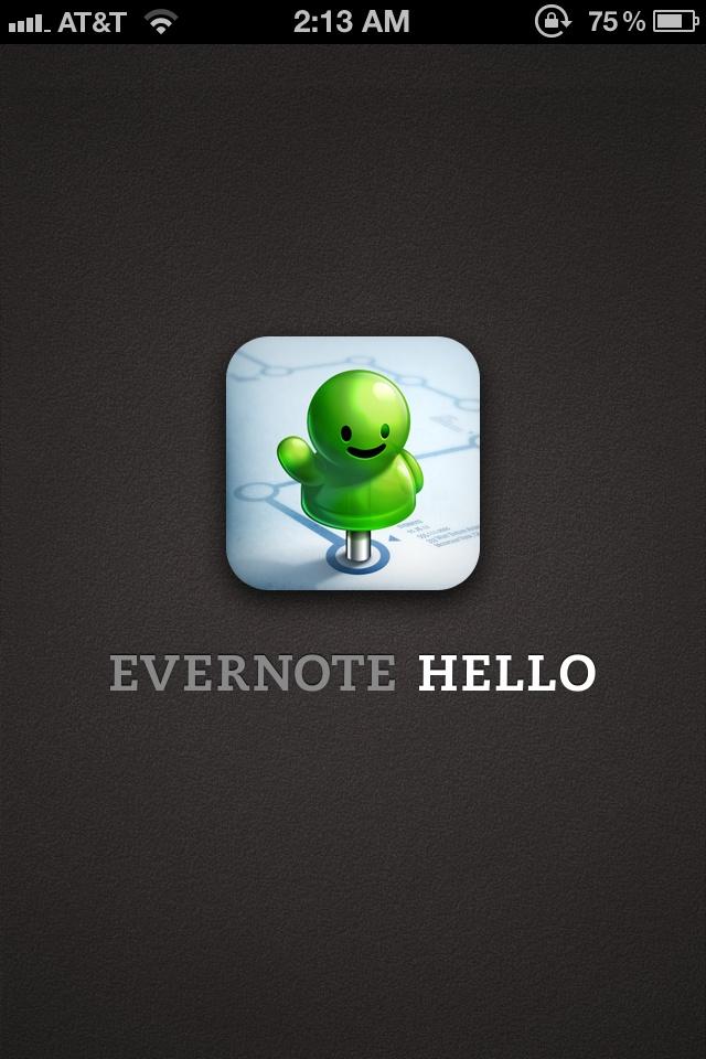 Evernote Hello  启动页