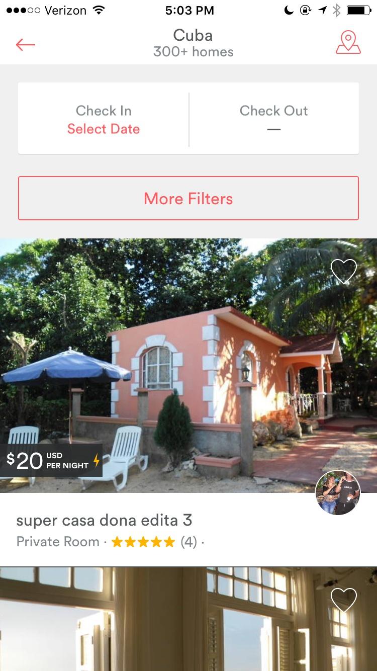 Airbnb  搜索列表