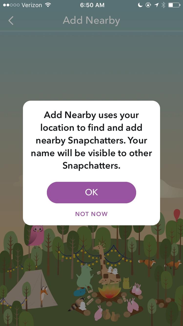 Snapchat  请求许可