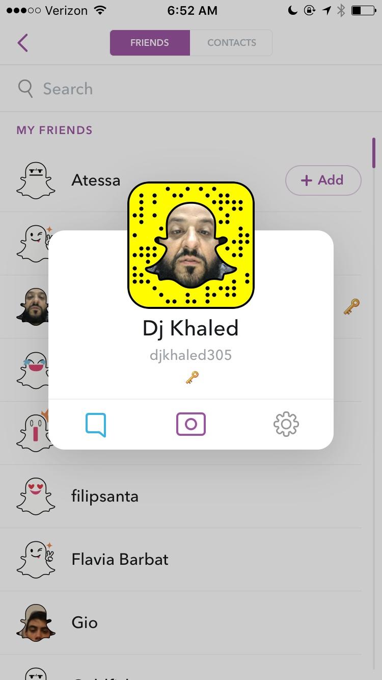 Snapchat  浮层个人账号