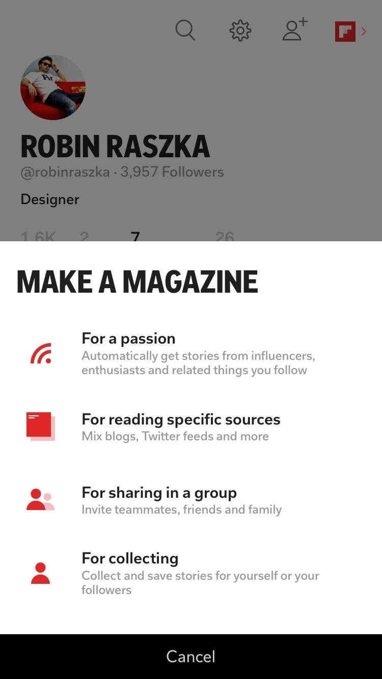 Flipboard: Your Social News Magazine  浮层