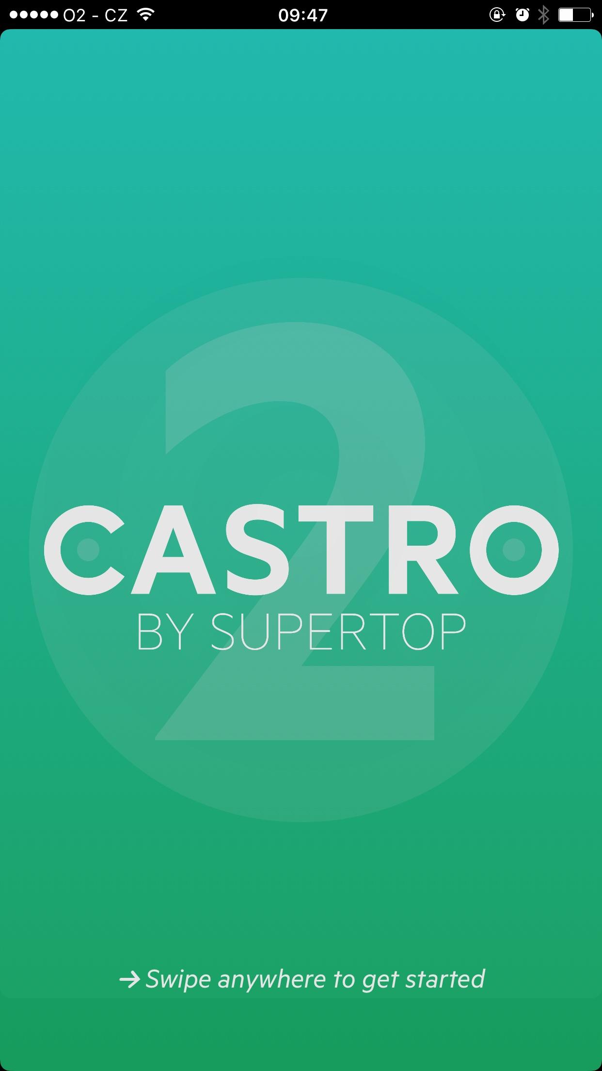 Castro: Podcast Player  启动页