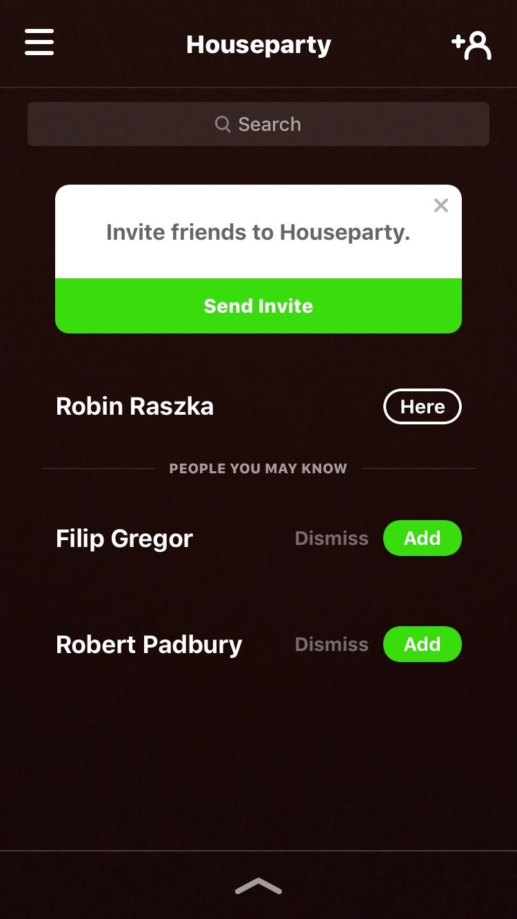 Houseparty - Group Video Chat  列表首页