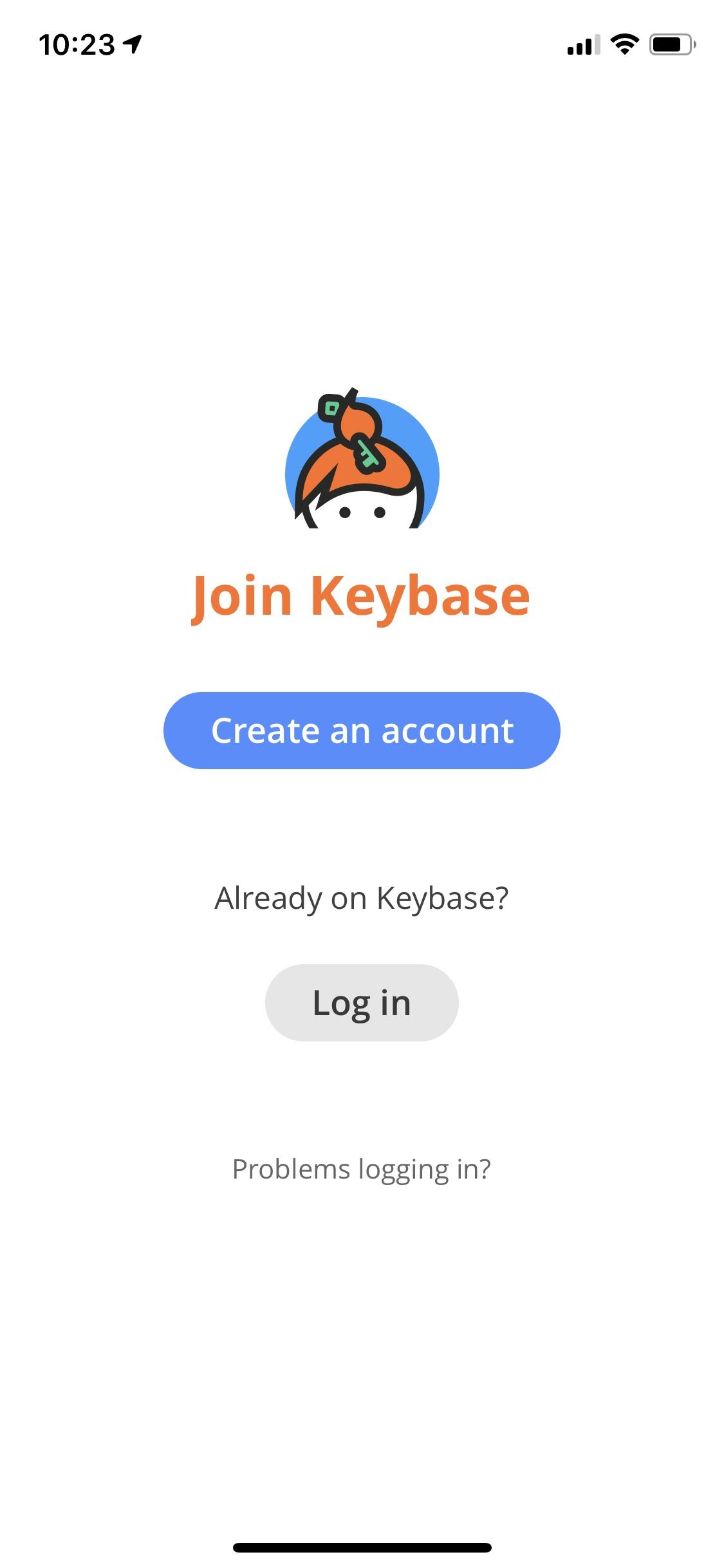 Keybase - Crypto for Everyone  启动页