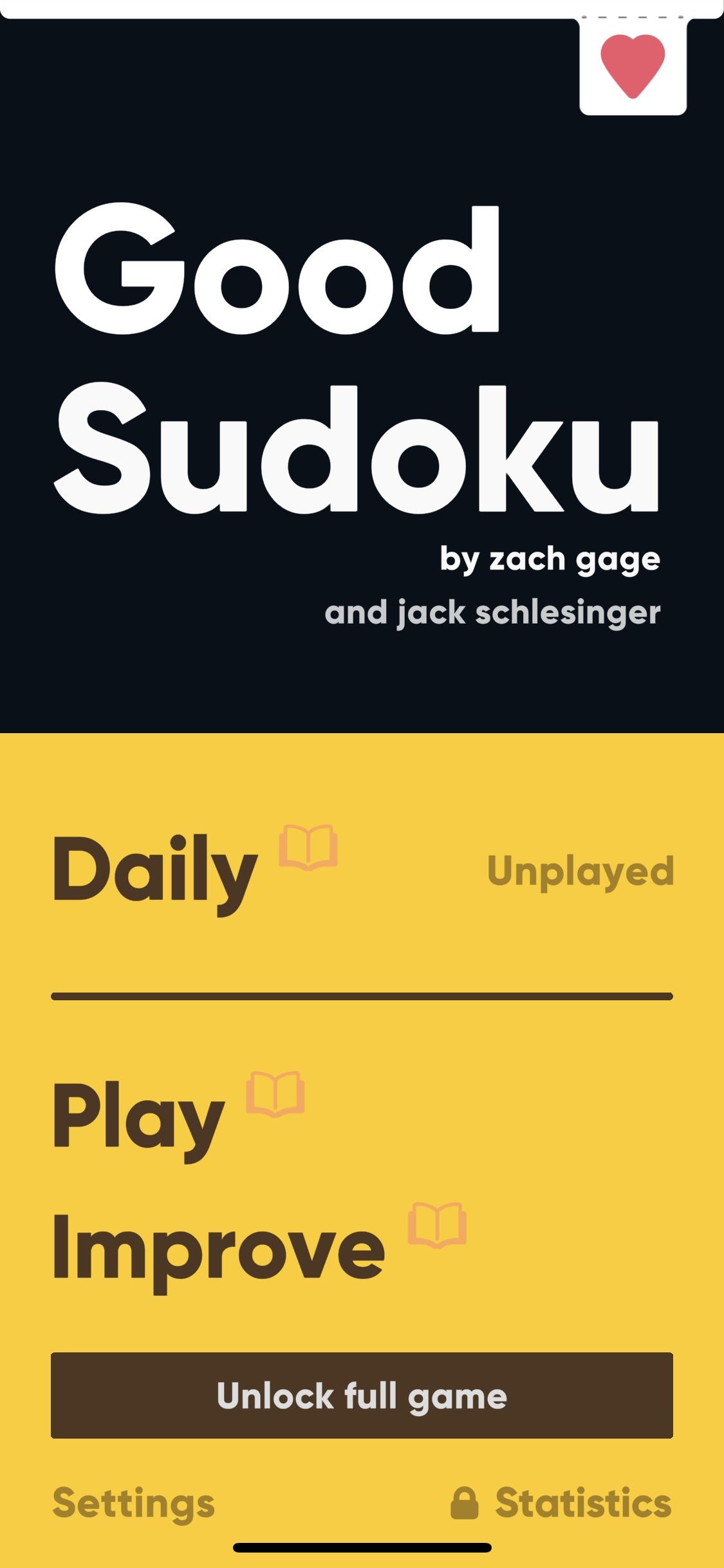Good Sudoku by Zach Gage  首页
