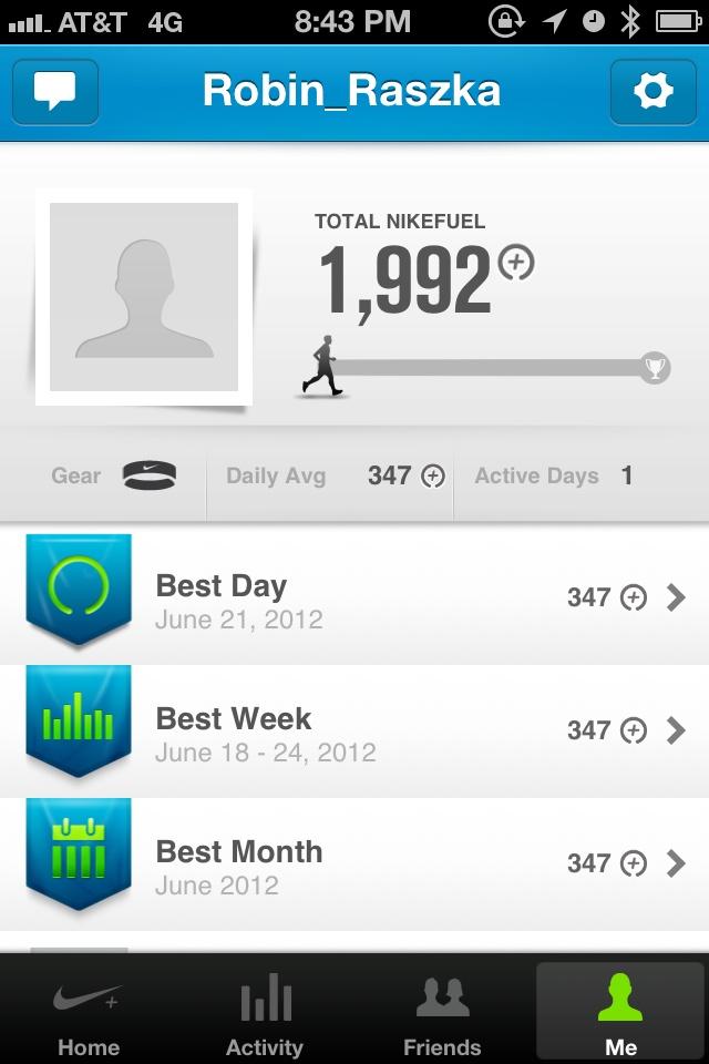 Nike+ FuelBand  个人账号