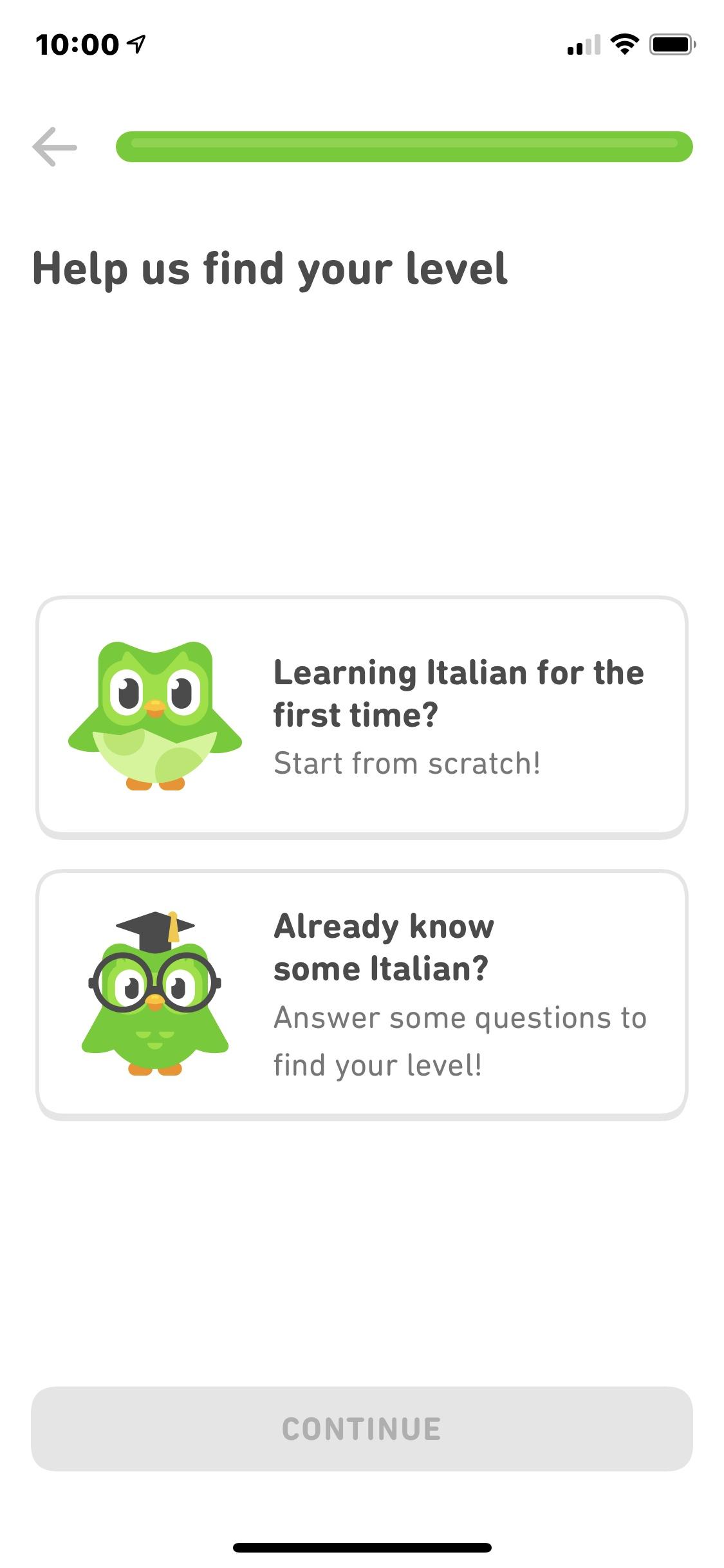 Duolingo - Language Lessons  注册进度条