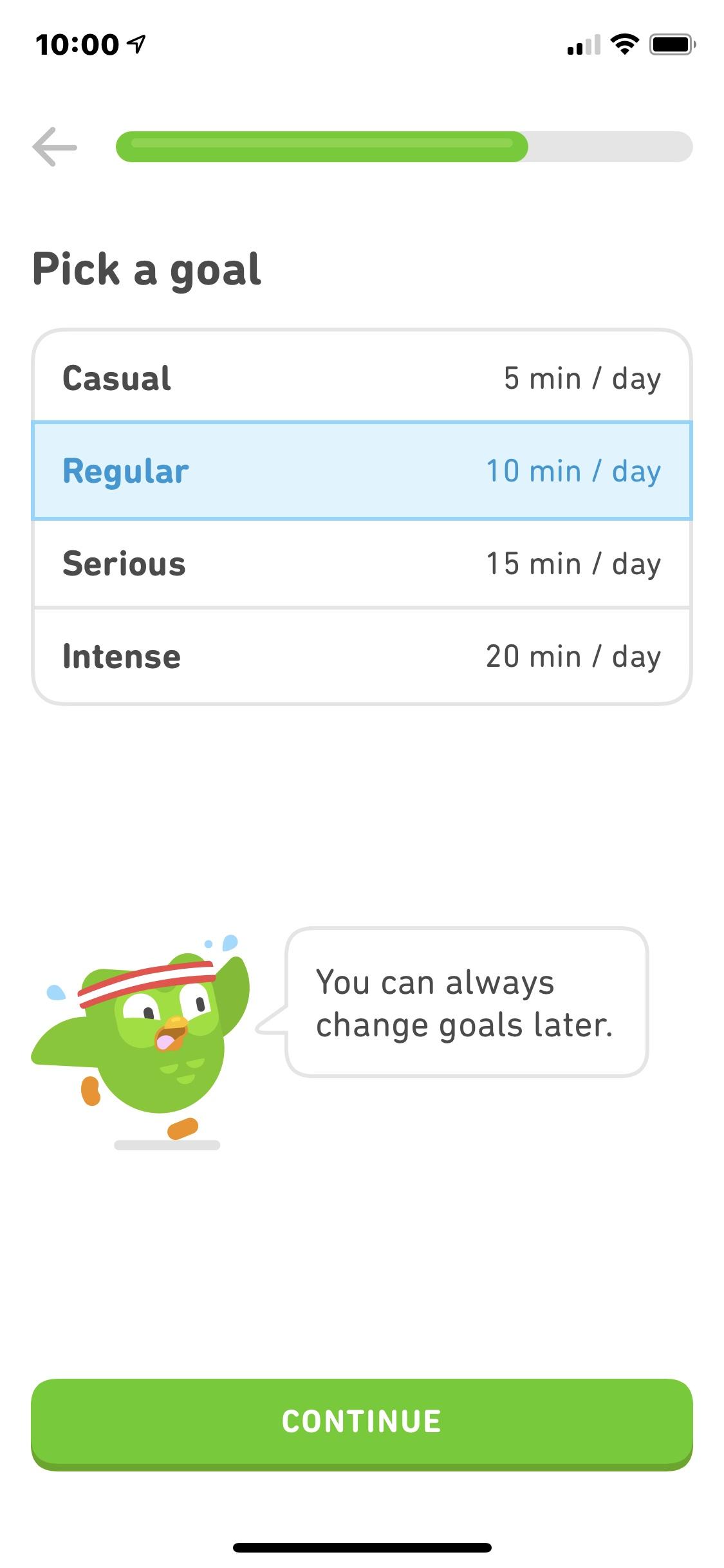 Duolingo - Language Lessons  注册进度条