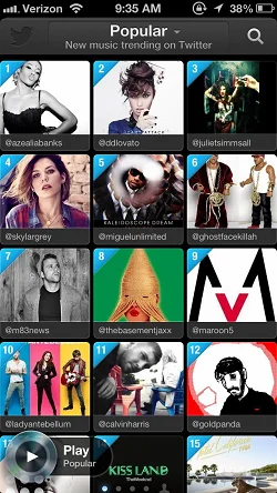 Twitter #music  列表