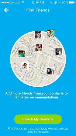 Foursquare - Find Restaurants Bars & Deals  邀请和添加好友