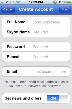 Skype  注册