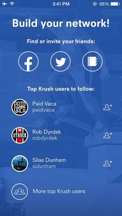Krush Mobile  邀请和添加好友