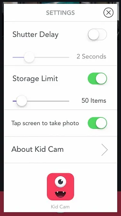 KidCam - The Best Camera App for Kids  设置