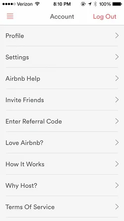 Airbnb  设置