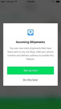Shyp - Shipping on Demand: Pickup Packaging and Delivery Tracking  请求许可