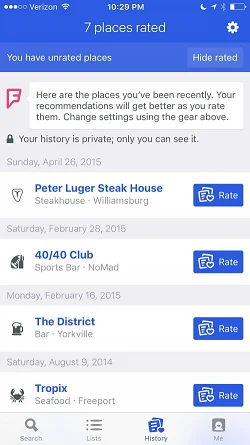 Foursquare - Find Restaurants Bars & Deals  列表