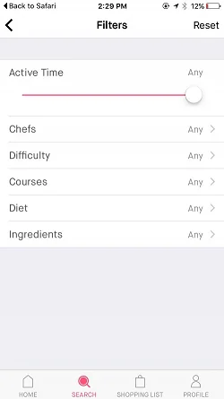 Recipes and shopping list by Feast Kitchen  筛选和排序