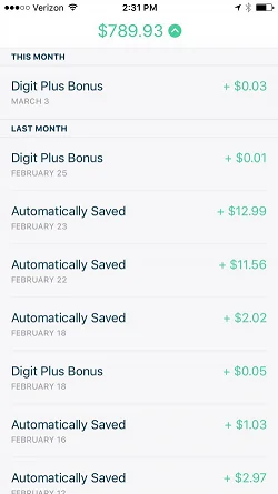 Digit - Save Money Without Thinking About It  列表