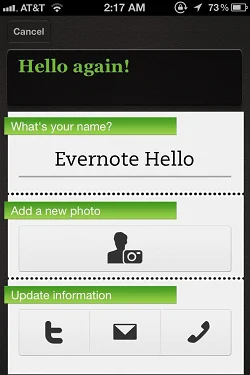 Evernote Hello  新建