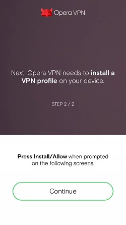 Opera VPN: Free unlimited ad blocking VPN  特性介绍请求许可