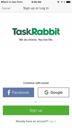 TaskRabbit  登录