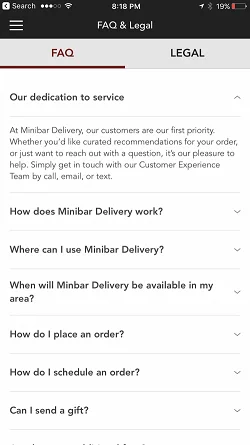 Minibar Delivery  列表详情