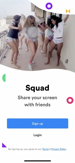 Squad - social screen sharing  启动页