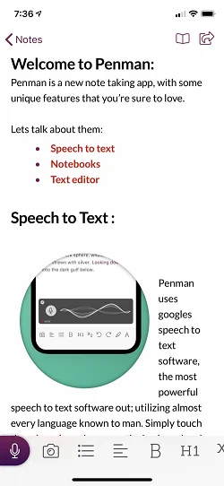 Penman Speech to text note app  新建详情